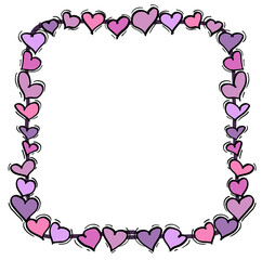 frame of pink hearts