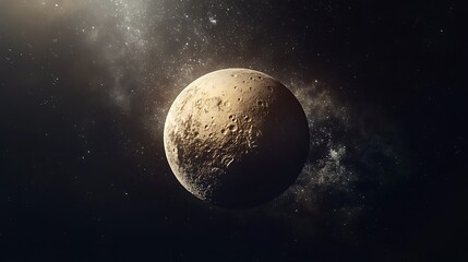 Fototapeta premium Captivating planet with visible craters and ice features photo