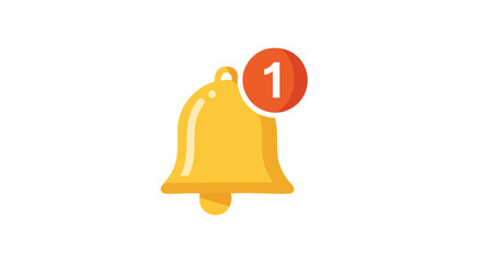 Digital notification bell icon with alert badge representing a new message or update