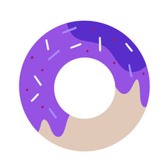 Purple Glazed Donut PNG Transparent &ndash; Cute Dessert Clipart