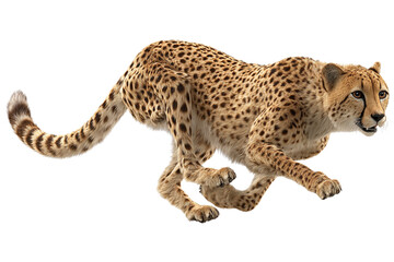  Fast running cheetah in action isolated PNG