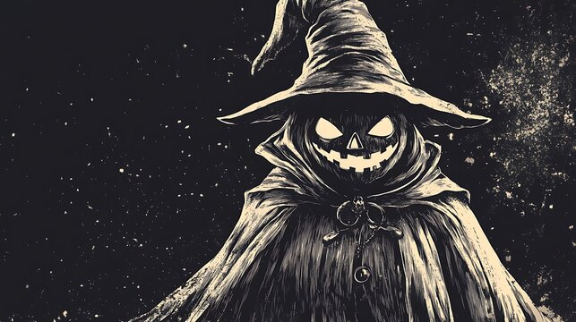 Halloween ghost pumpkin witch vintage vector collection