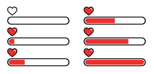 Heart Health and Energy Bars – Game HUD Icons