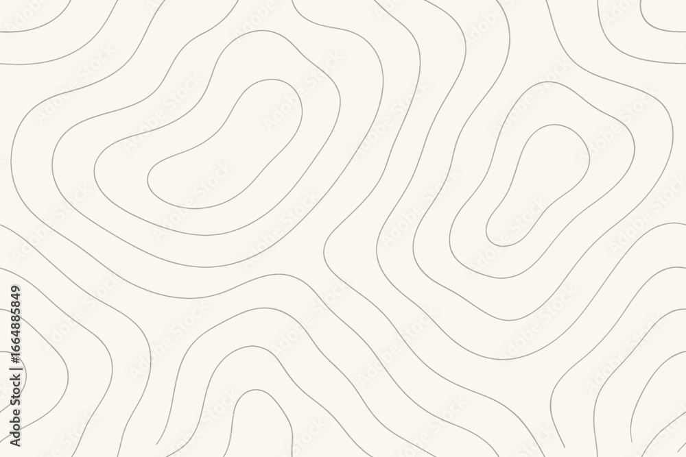 Wall mural seamless topographic contour lines pattern on a light background. abstract vector illustration of wa
