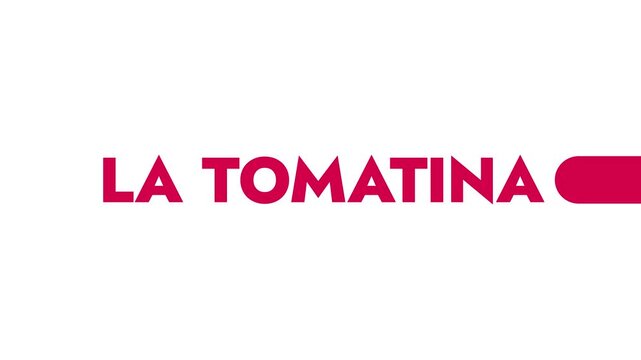 La Tomatina colorful motion graphics seamlessly loopable text animation on a white or black background great for wishing and celebrating awareness for la tomatina festival
