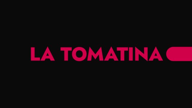 La Tomatina colorful motion graphics seamlessly loopable text animation on a white or black background great for wishing and celebrating awareness for la tomatina festival