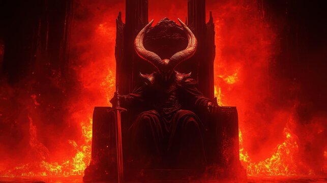 Diabolical Presence in the Fiery Depths of Underworld satan hell