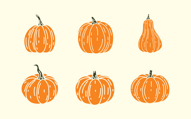 Celebrate autumn with charming pumpkin illustrations perfect for festive fall designs and seasonal promotions