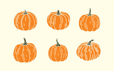 Celebrate autumn with charming pumpkin illustrations perfect for festive fall designs and seasonal promotions