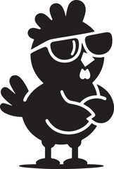 Cool Chicken with Sunglasses Vector Icon