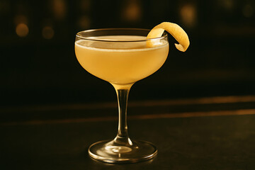 Classic 1920s Bee's Knees Cocktail in a Coupe Glass