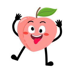 Cute Hand Drawn Silly Peach Teasing