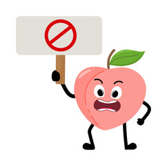 Cute Hand Drawn Protesting Peach
