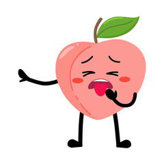 Cute Hand Drawn Peach yuck disgusted