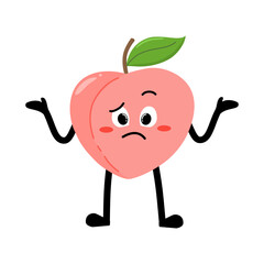 Cute Hand Drawn Peach Shrug Don't Know