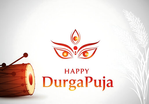 Happy Durga Puja - The Divine Maa Durga Illustration