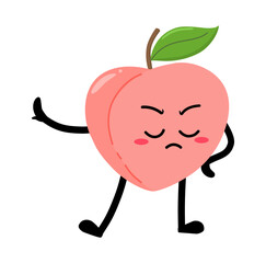 Cute Hand Drawn Peach Nope Stop Talking