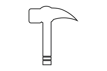 hammer sing icon isolated on white background.