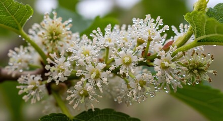 White Cherry Laurel Blossoms