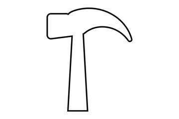 hammer sing icon isolated on white background.