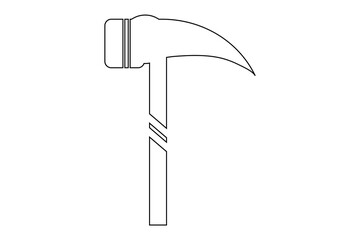 hammer sing icon isolated on white background.