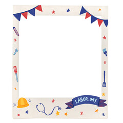 Obraz premium Photo frame Polaroid for labor day theme illustration