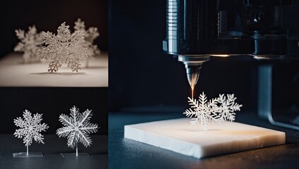 3D-printed snowflakes