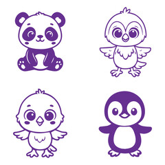 Fototapeta premium Cute Baby Animal SVG Bundle