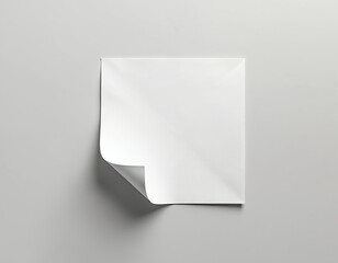 White square dominates flat, two-dimensional scene. Square tilted to right, creating movement. Light gray background provides neutral backdrop, allowing square to stand out. No text objects, focus on