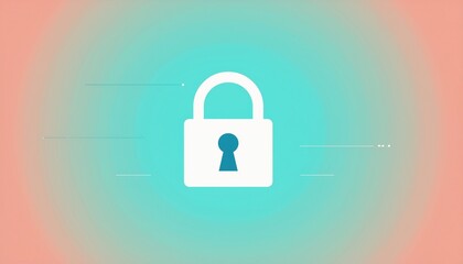 Futuristic Cyber Security Concept with Digital Padlock and Circuit Board