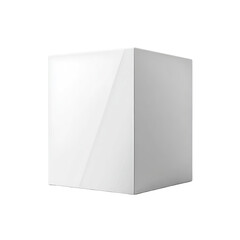 Blank white cube, angled view
