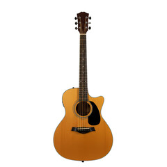 Obraz premium Acoustic Guitar Full Shot on Black Background isolated on transparent background