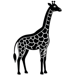 Naklejka premium Elegant Giraffe Silhouette Standing Tall A Symbolic Representation of Wildlife and African Safari Wonders