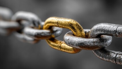 Close-up of a metallic chain link