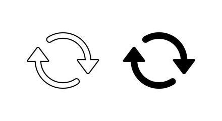 Sync and repeat icon. Refresh and reload arrow symbol. Loop and synchronize circular concept