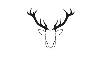 Simple black deer head silhouette