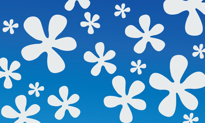 Background of flowers and sky with flower shaped clouds. modern art background template vector element. floral pattern. Background Bikini Atoll