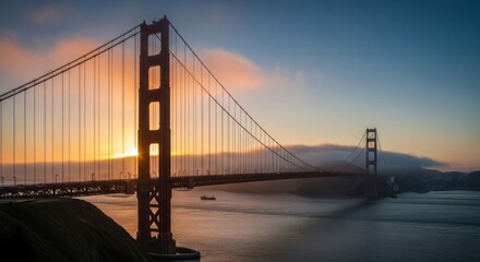 Fototapeta premium Golden Gate Bridge at sunrise