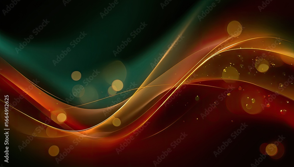 Poster abstract design with flowing lines and bokeh