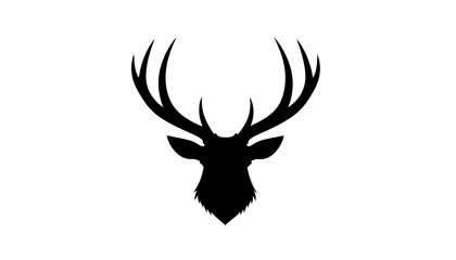 Fototapeta premium Silhouette of a deer head with antlers