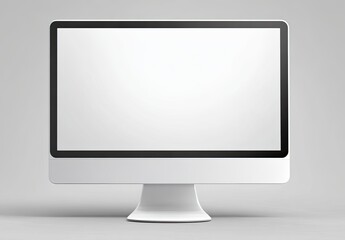 Fototapeta premium White computer monitor on a light gray background