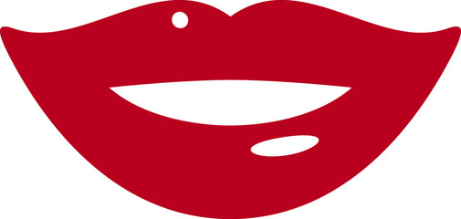 red lips on white background