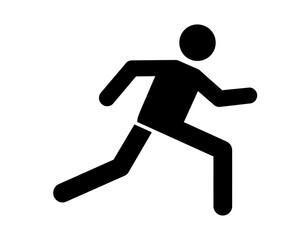 Simple black figure running