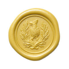 Gold wax seal, ornate design