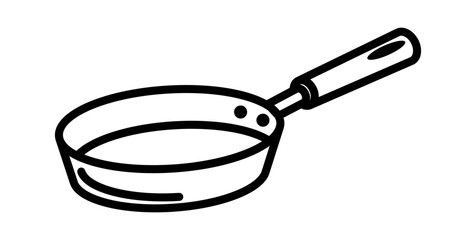 A simple and sleek frying pan with a comfortable handle, ideal for cooking a variety of meals.