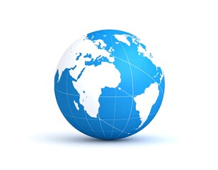 Naklejka premium Blue globe, world map