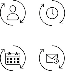 Reschedule Vector Icon Set, Pixel Perfect. For Mobile and Web. Contains such icons like meeting, scheduling, productivity, appointment, subscription, warning etc