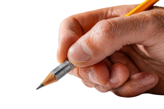 Close-up of hand holding pencil