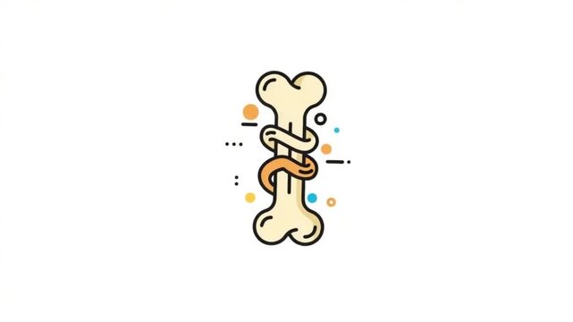 Bone with Snake Animation Featuring Medical and Veterinary Concepts