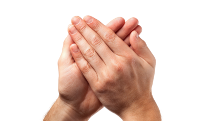 Close-up of two hands clasped together